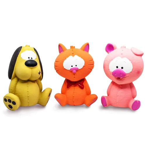 Dog Squeaky Dog Toy, Yellow (S) - Image 3