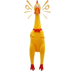 Chicken Rubber Squeeze Dog Toys Yellow Pet Toy