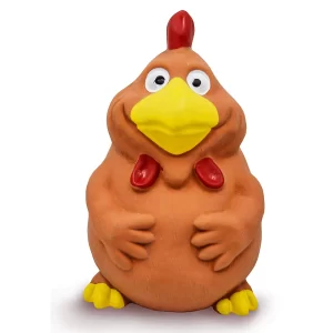 Squeaky Dog Toy, Brown | Soft Texture for Teeth + Gums | Squeaker Inside | 100% Natural Latex