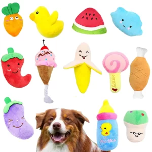 Puppy Chew Toy, Squeaky Dog Toy, Pineapple