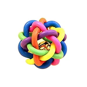 Multi Color Wire Knot Ball with Bell, for Puppy